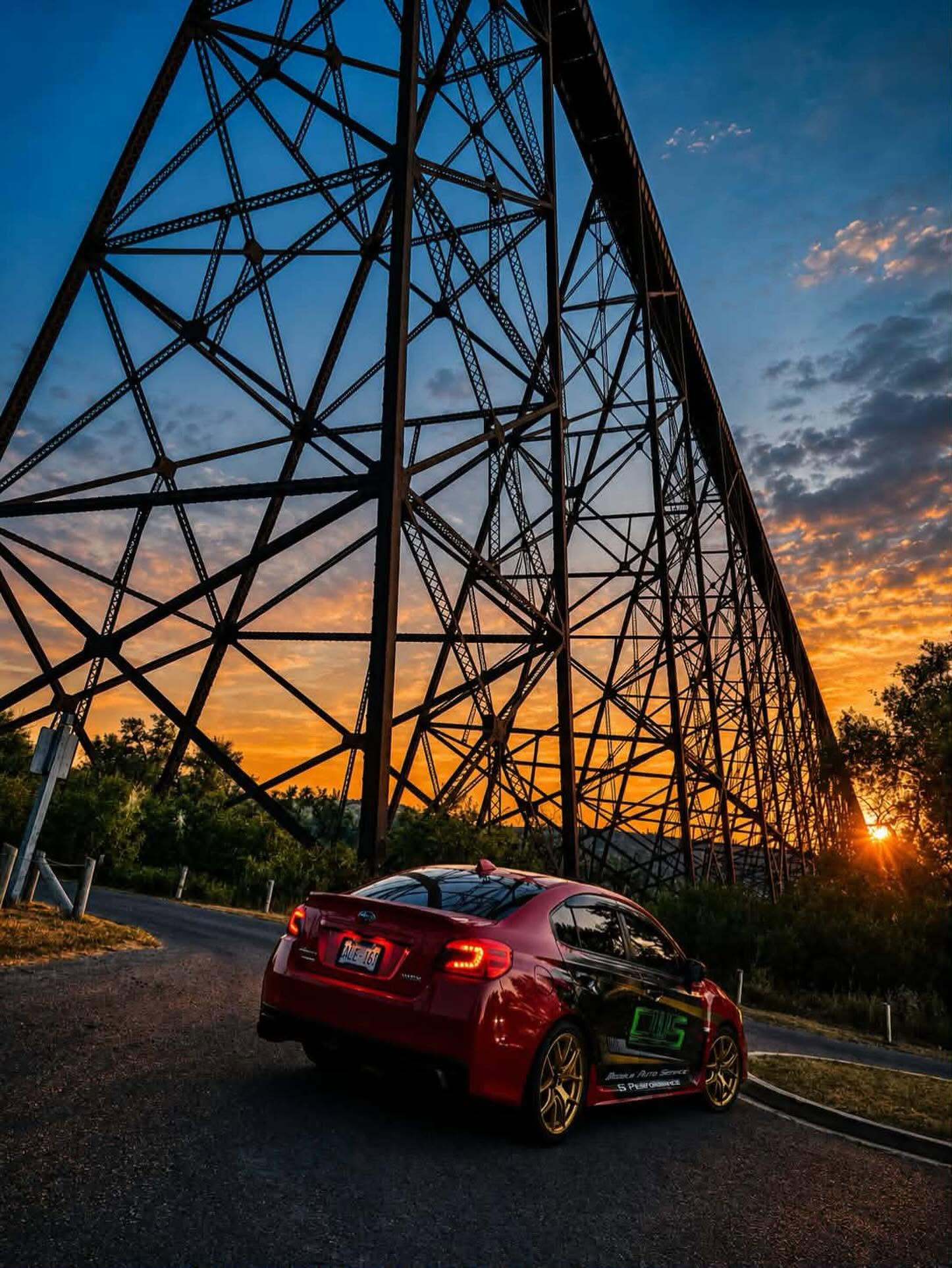 CWS performance car photographed at sunset